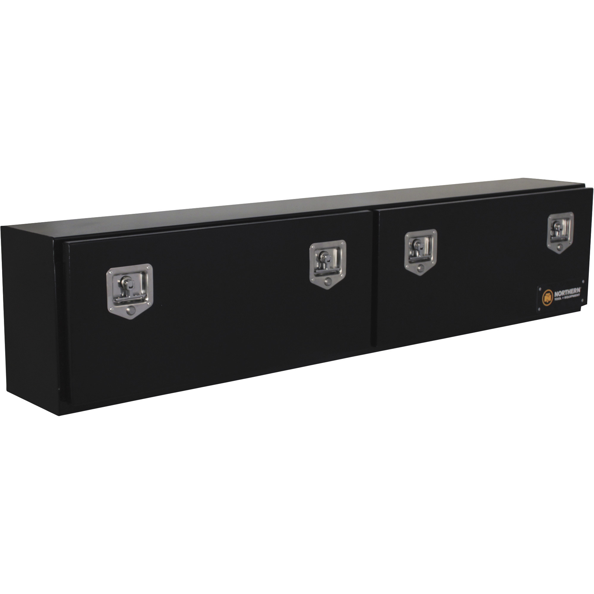 Northern Tool + Equipment Top-Mount Truck Toolbox, 72in. x 12in. x 16in., Steel, Gloss Black, T-Handle Latches